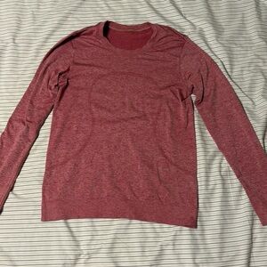 lululemon athletica Women's Red Long Sleeve Tee